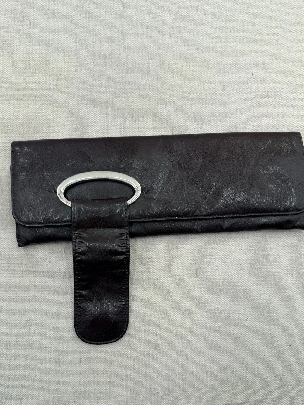 Big Buddha Classic  Leather Clutch Wallet with Silver Accent